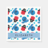 Piratenktopus, Octopus-Muster, Meer, Ihr Name Serviette (Vorderseite)