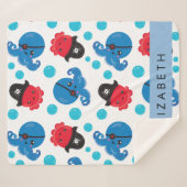 Piratenktopus, Octopus-Muster, Meer, Ihr Name Sherpadecke (Vorderseite (Horizontal))