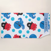 Piratenktopus, Octopus-Muster, Meer, Ihr Name Strandtuch (Vorderseite)