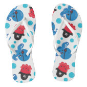 Piratenktopus, Octopusmuster, Meerestiere Badesandalen (Fußbett)