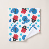 Piratenktopus, Octopusmuster, Meerestiere Badhandtuch Set (Waschlappen)