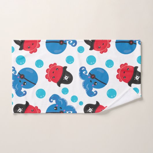 Piratenktopus, Octopusmuster, Meerestiere Badhandtuch Set (Handtuch)