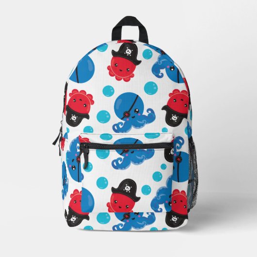 Piratenktopus, Octopusmuster, Meerestiere Bedruckter Rucksack (Vorderseite)