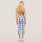Piratenktopus, Octopusmuster, Meerestiere Capri Leggings (Rückseite)