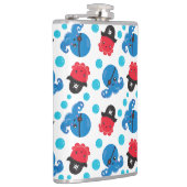 Piratenktopus, Octopusmuster, Meerestiere Flachmann (Rechts)