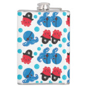 Piratenktopus, Octopusmuster, Meerestiere Flachmann (Rückseite)