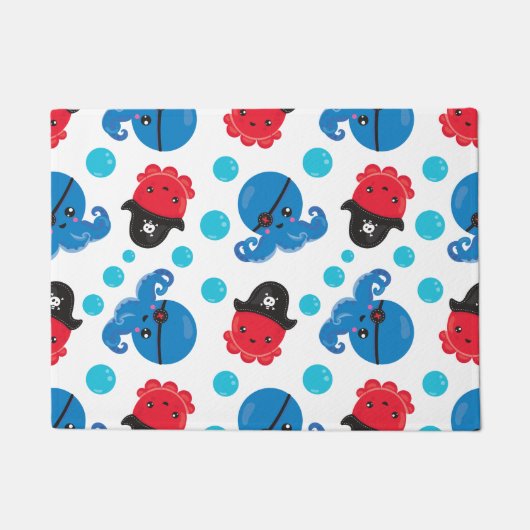 Piratenktopus, Octopusmuster, Meerestiere Fußmatte (Vorderseite)