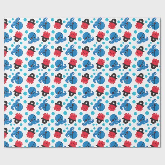 Piratenktopus, Octopusmuster, Meerestiere Geschenkpapier (Flach)