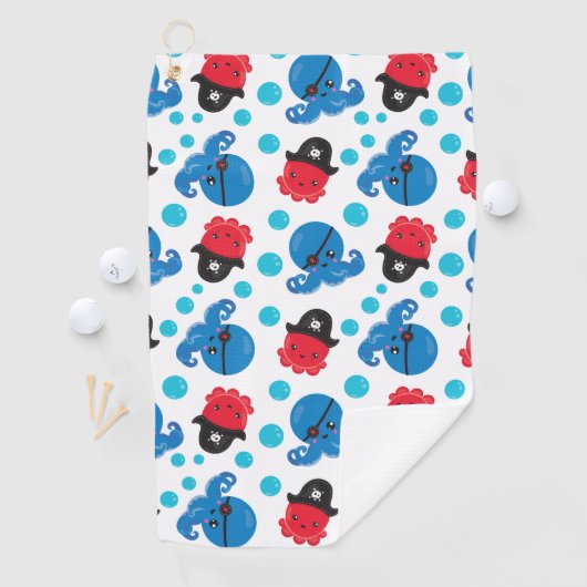 Piratenktopus, Octopusmuster, Meerestiere Golfhandtuch (Insitu)