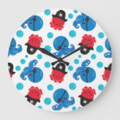 Piratenktopus, Octopusmuster, Meerestiere Große Wanduhr (Vorderseite)