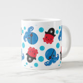 Piratenktopus, Octopusmuster, Meerestiere Jumbo-Tasse (Vorderseite Rechts)