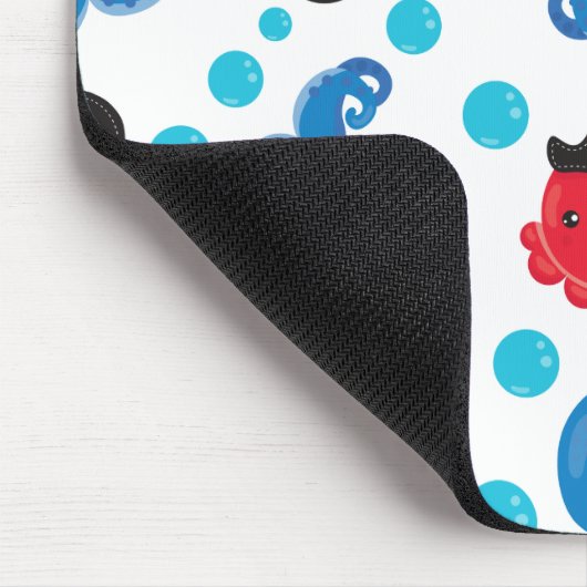 Piratenktopus, Octopusmuster, Meerestiere Mousepad (Ecke)