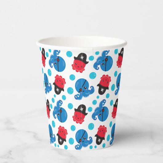 Piratenktopus, Octopusmuster, Meerestiere Pappbecher (Rechts)