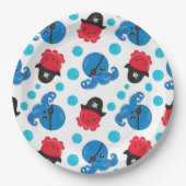 Piratenktopus, Octopusmuster, Meerestiere Pappteller (Vorderseite)