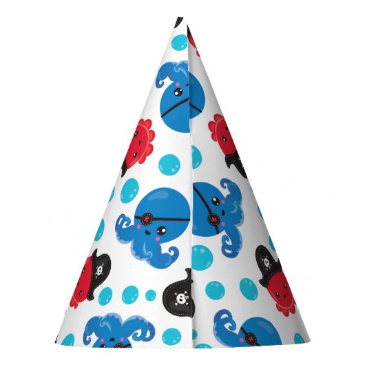 Piratenktopus, Octopusmuster, Meerestiere Partyhütchen (Rückseite)
