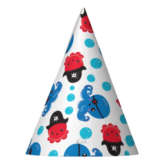 Piratenktopus, Octopusmuster, Meerestiere Partyhütchen (Links)