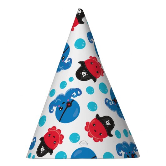 Piratenktopus, Octopusmuster, Meerestiere Partyhütchen (Rechts)