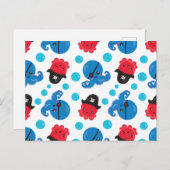 Piratenktopus, Octopusmuster, Meerestiere Postkarte (Vorne/Hinten)