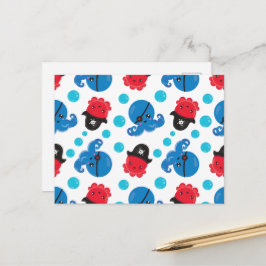 Piratenktopus, Octopusmuster, Meerestiere Postkarte