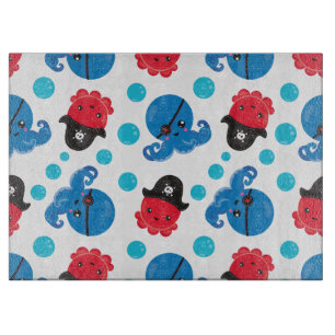 Piratenktopus, Octopusmuster, Meerestiere Schneidebrett