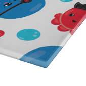 Piratenktopus, Octopusmuster, Meerestiere Schneidebrett (Ecke)