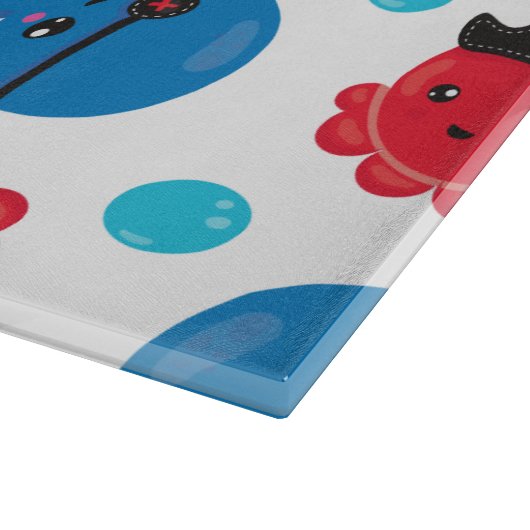 Piratenktopus, Octopusmuster, Meerestiere Schneidebrett (Ecke)