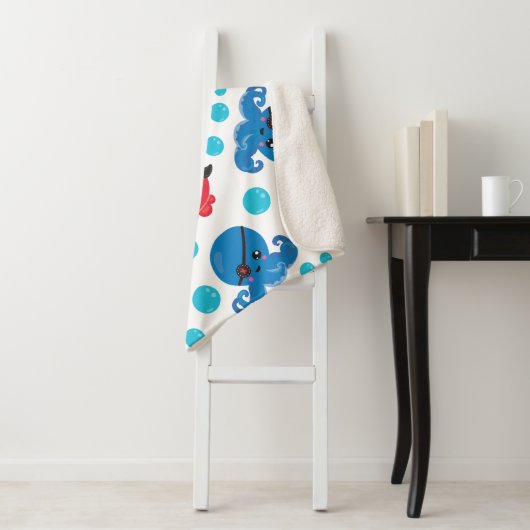 Piratenktopus, Octopusmuster, Meerestiere Sherpadecke (Beispiel)