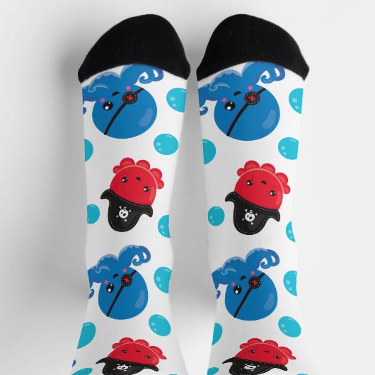 Piratenktopus, Octopusmuster, Meerestiere Socken (Oben)