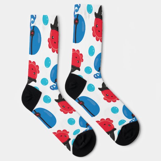 Piratenktopus, Octopusmuster, Meerestiere Socken (Rechts)