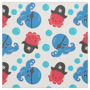 Piratenktopus, Octopusmuster, Meerestiere Stoff