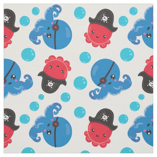 Piratenktopus, Octopusmuster, Meerestiere Stoff (Muster)