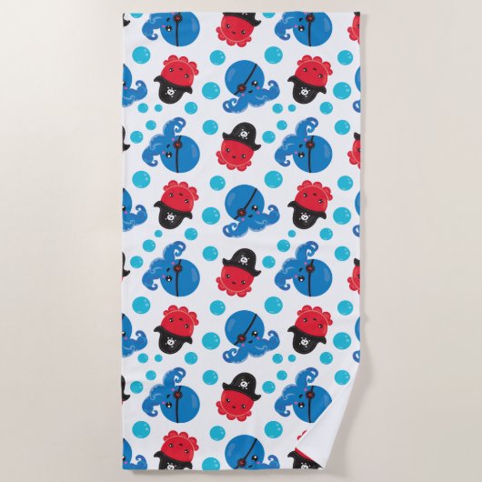 Piratenktopus, Octopusmuster, Meerestiere Strandtuch (Vorderseite)