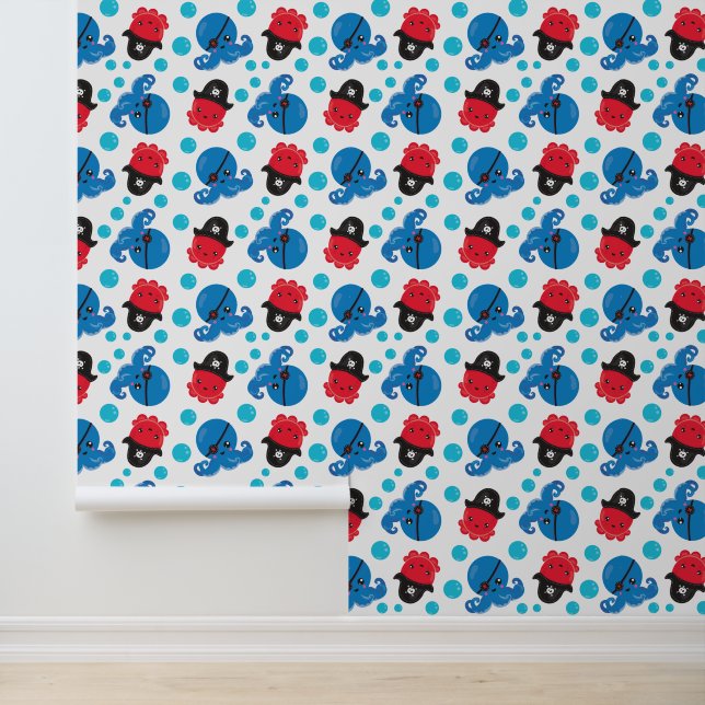 Piratenktopus, Octopusmuster, Meerestiere Tapete (Anwendung)