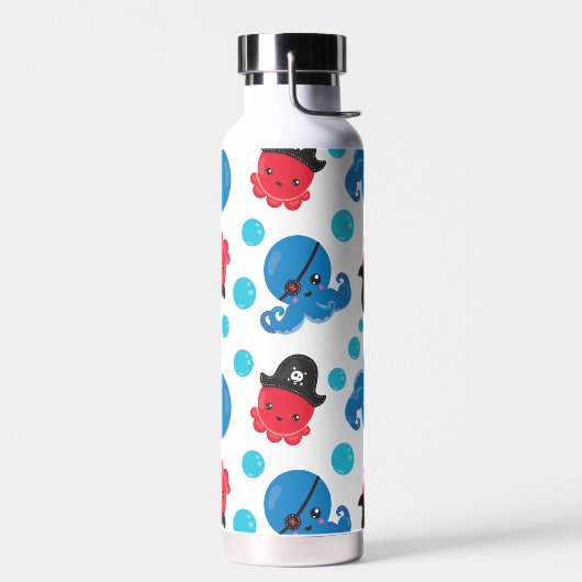Piratenktopus, Octopusmuster, Meerestiere Trinkflasche (Links)