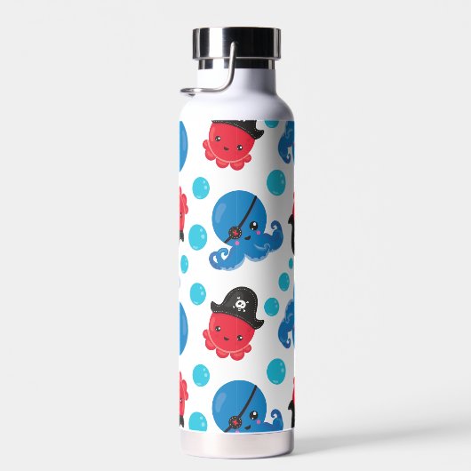 Piratenktopus, Octopusmuster, Meerestiere Trinkflasche (Rechts)