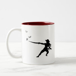 Piratenlady Captain Sword kämpft Schmetterlinge Zweifarbige Tasse