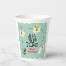 Piratenleben für DREI 3. Geburtstag Pappbecher
