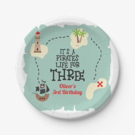 Piratenleben für DREI 3. Geburtstag Pappteller