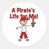 Piratenleben für mich runder aufkleber (Vorderseite)