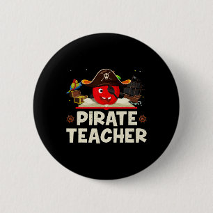 Piratenlehrer zu Halloween T-Shirts Pirate D Button