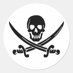 Piratenlogo Runder Aufkleber