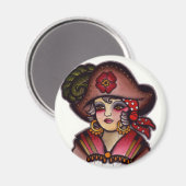 Piratenmädchen Magnet (Vorderseite/Rückseite)