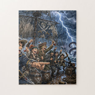Piratenmannschaft im Sturm Puzzle