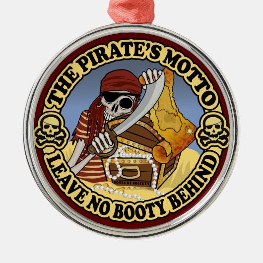 Piratenmotto Ornament Aus Metall (Vorne)