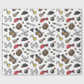 Piratenmuster Geschenkpapier (Flach)