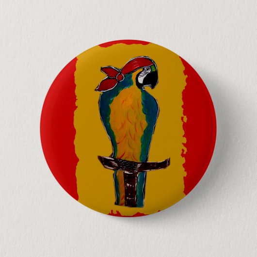 Piratenpapagei Button (Vorderseite)