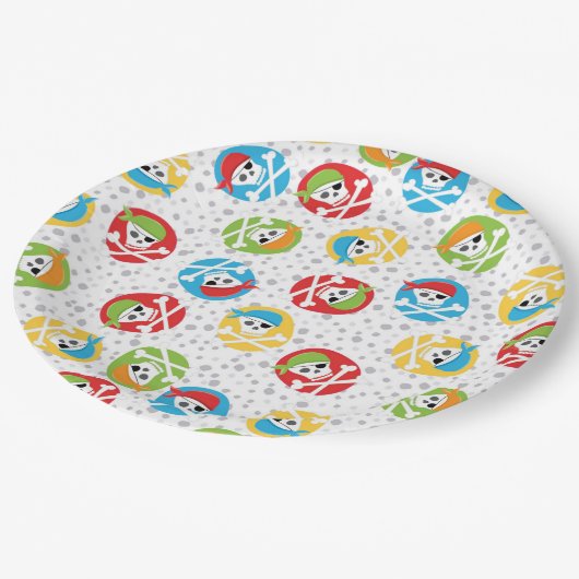 Piratenpapierplatte Pappteller (Schrägansicht)