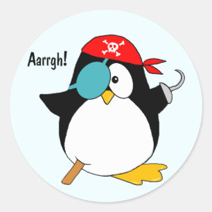 Piratenpinguin Runder Aufkleber