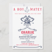 Piratenpink Geburtstagsparty Einladung (Vorderseite)