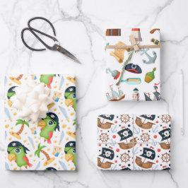 Piratensammlerpapier Geschenkpapier Set